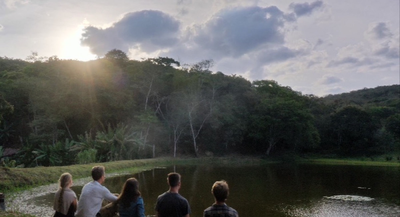 Our family at the lake on our land in the Serra de Baturité, Ceará
